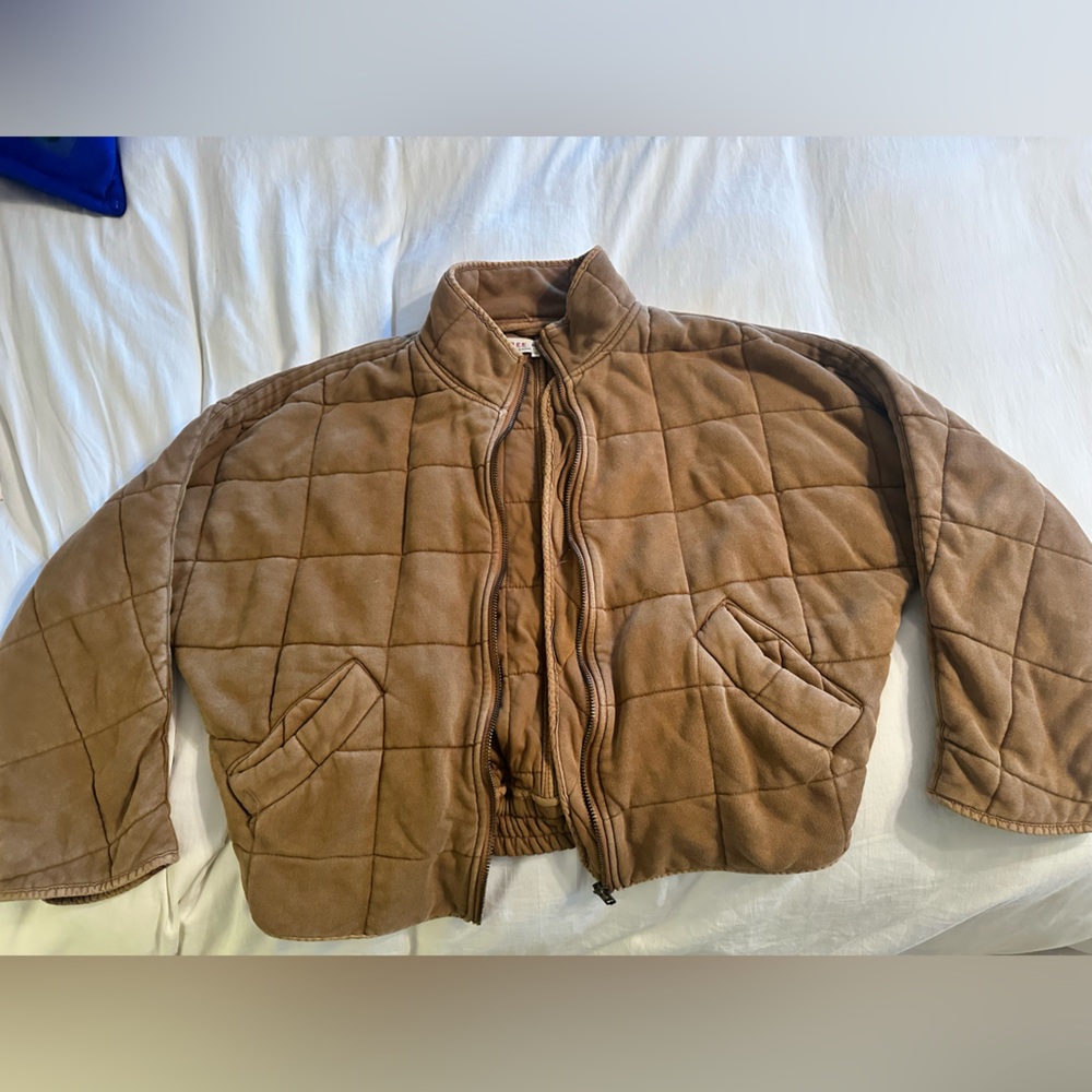Free People Tan Quilted Jacket Women’s XS